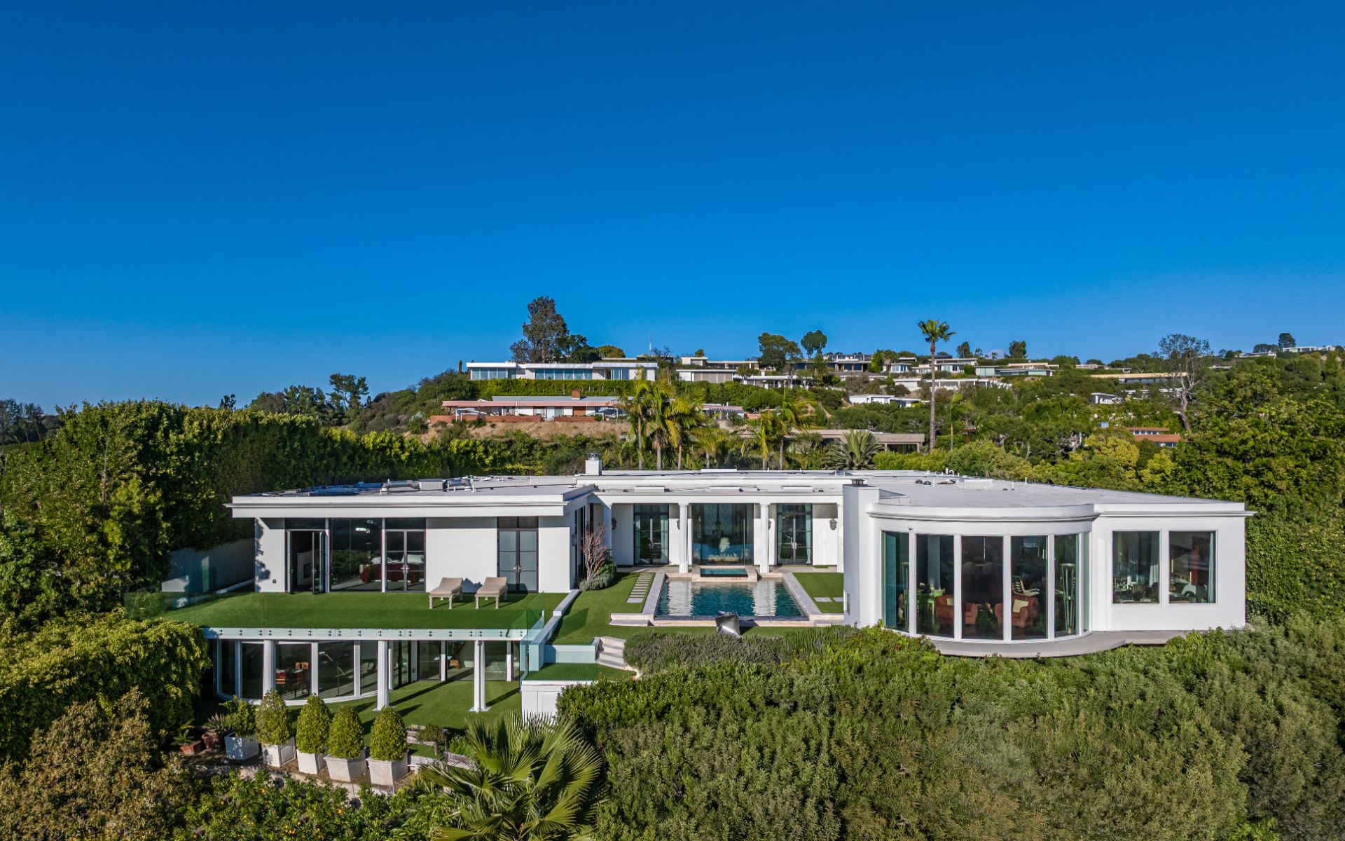 Arkell Drive hilltop residence from above