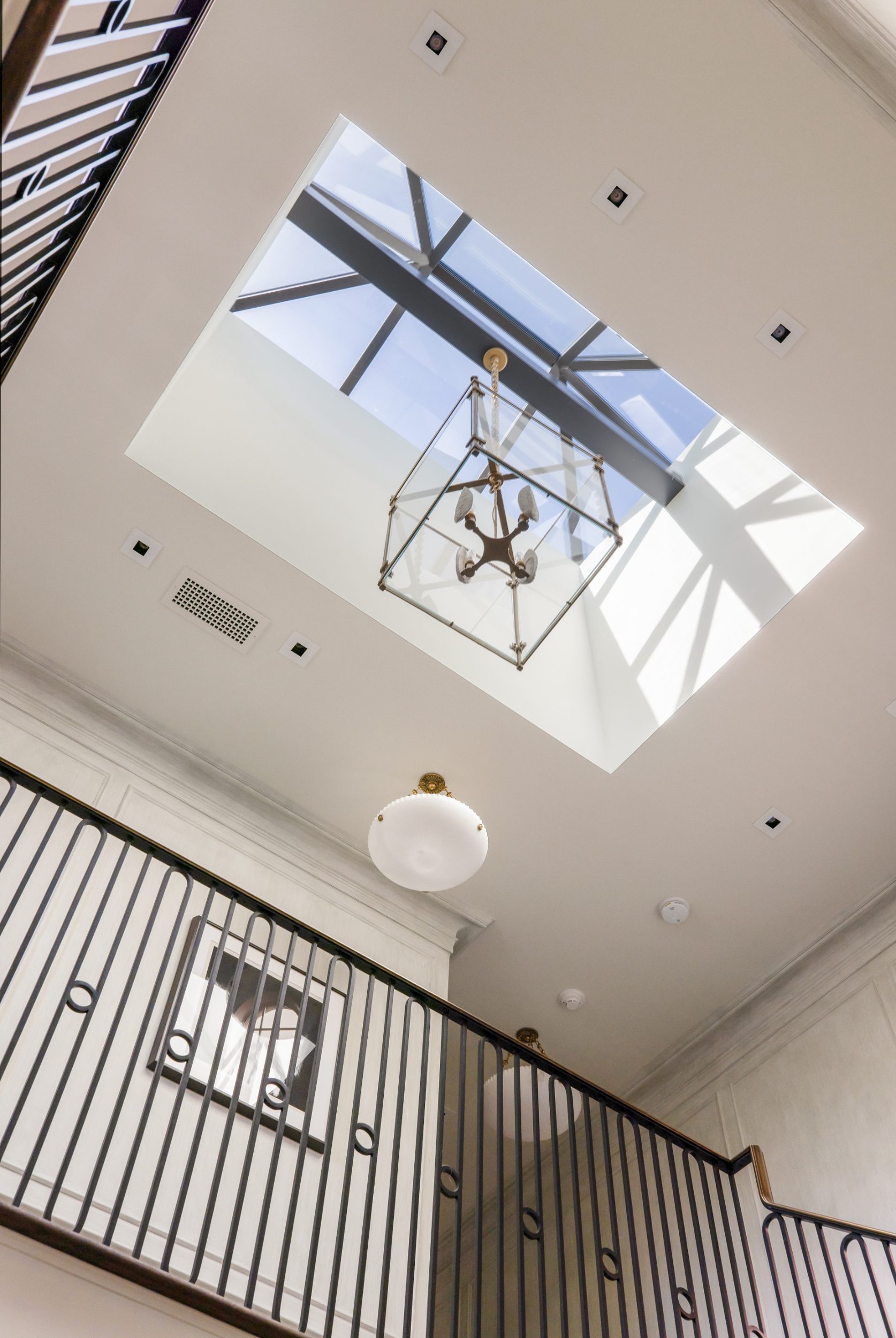 Skylight and lantern above the stair hall