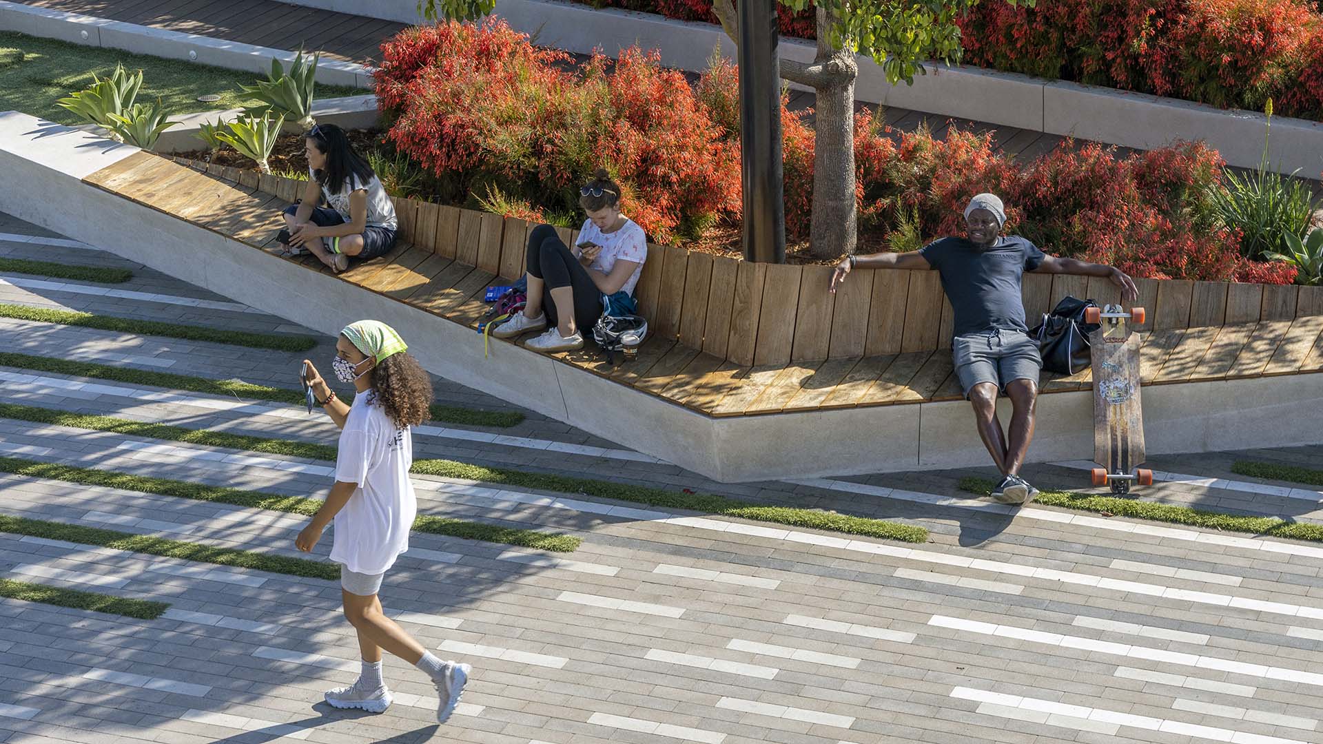 Ipe benches and native planting