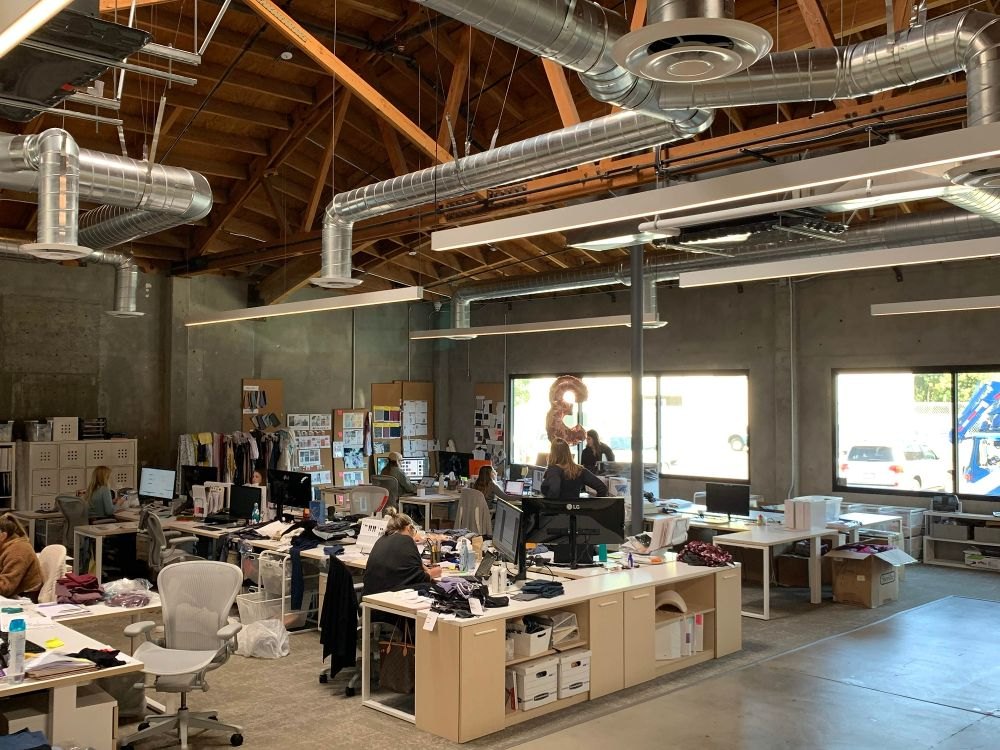 Tenant workspace beneath the trusses