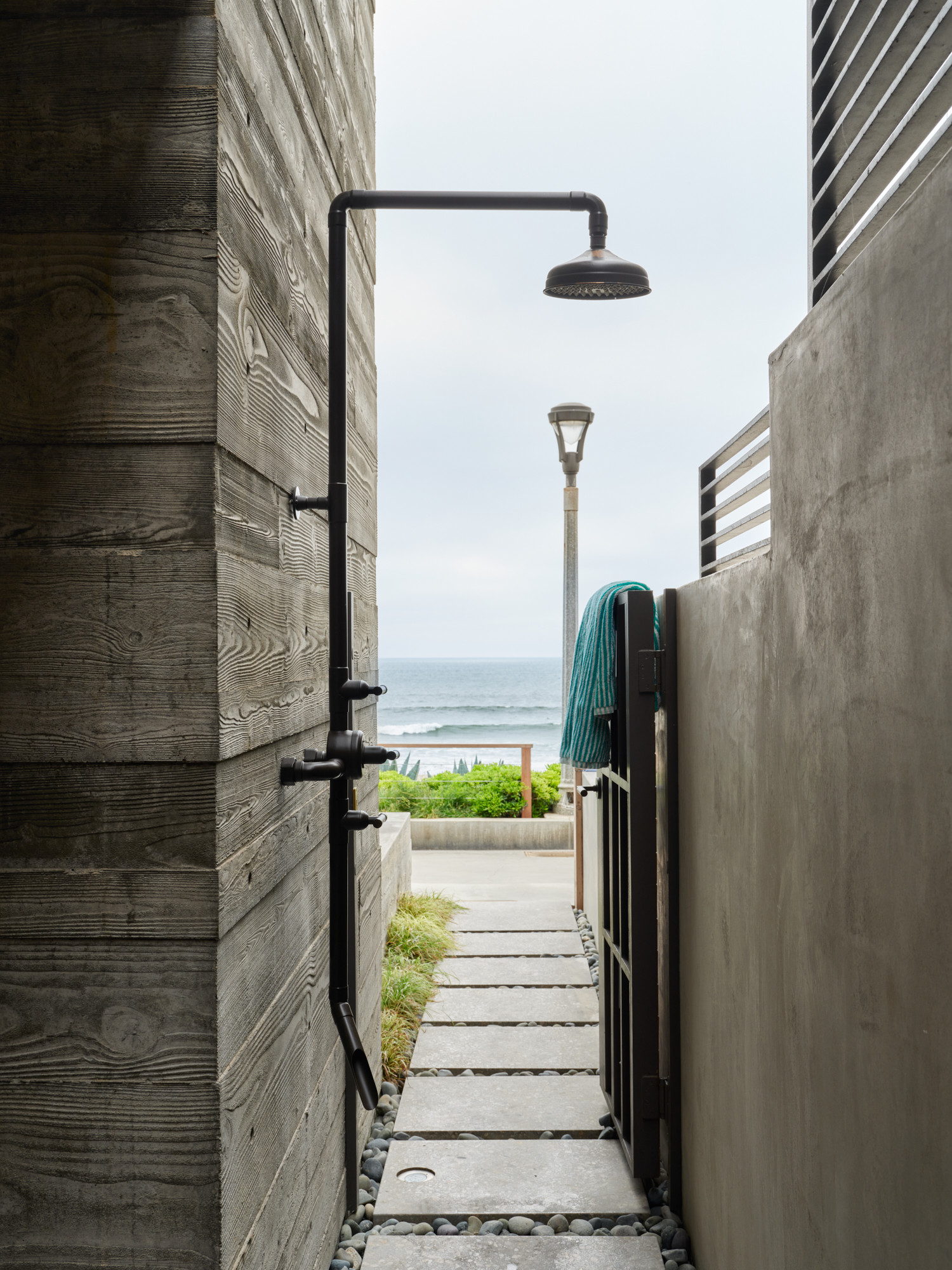 Outdoor shower to the beach path