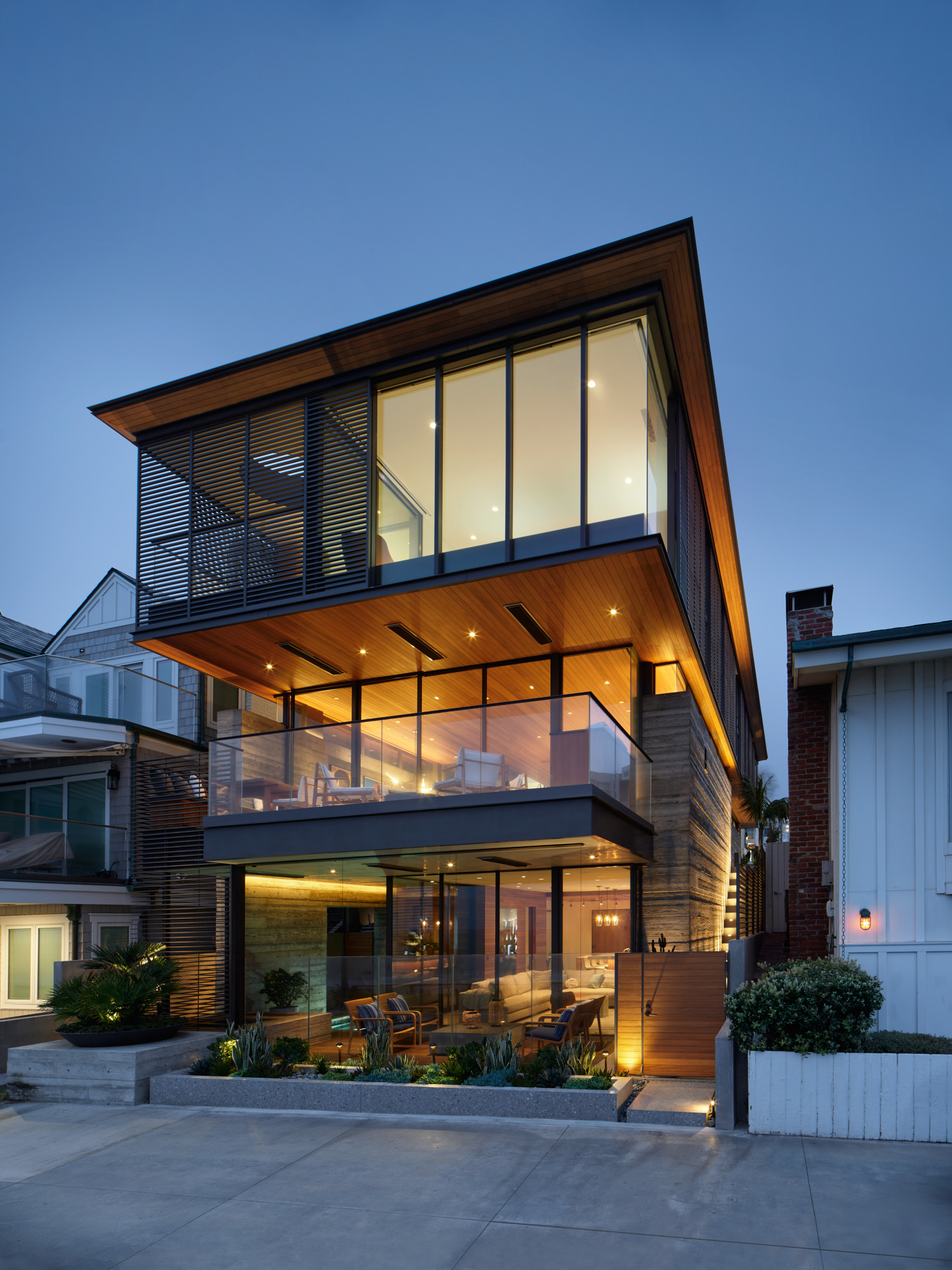 Street facade at dusk